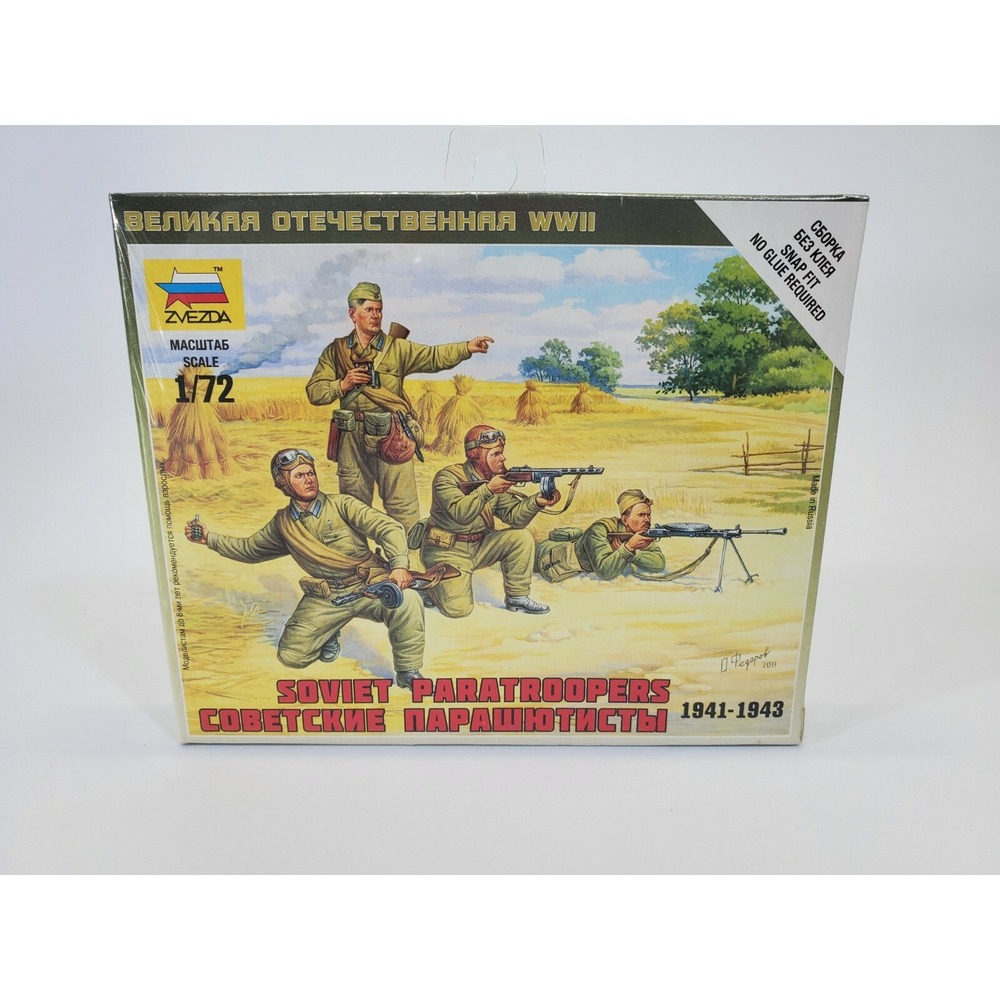 Zvezda 6138 Soviet Paratroopers 1941‑1943‎ Figures 1/72 Scale Model Kit New